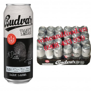Bia đen Budweiser Budvar Lager lon 500ml
