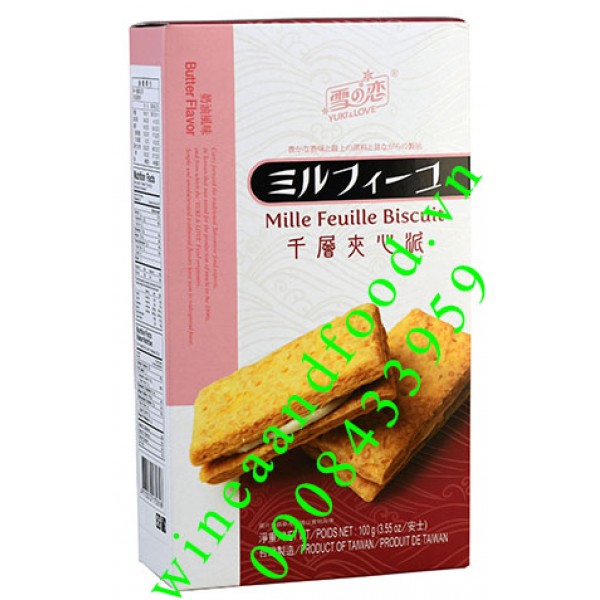 Bánh bơ ngàn lớp nhân kem Yuki & Love 100g