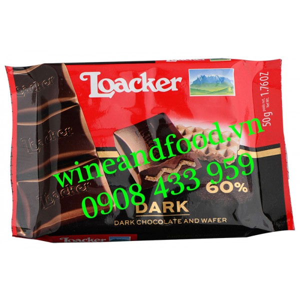 Bánh phủ Socola đen 60% Loacker 50g