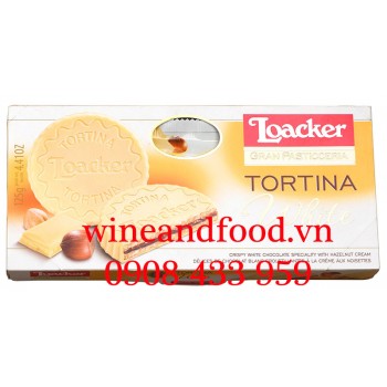 Bánh quy phủ Socola trắng Tortina White Loacker 125g