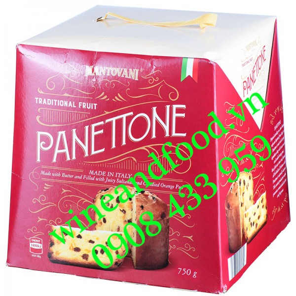 Bánh Cake Giáng Sinh Nho vỏ Cam Panettone Mantovani 750g