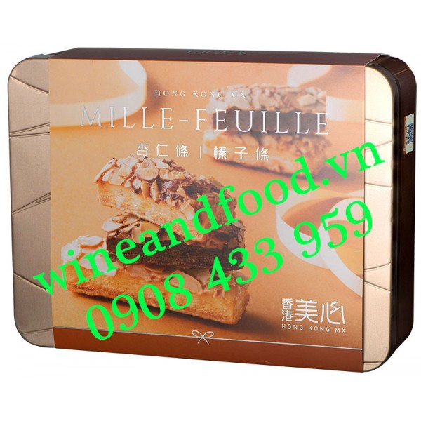 Bánh Mille Feuille Hạnh Nhân Mei-xin Kongkong hộp thiếc 178g