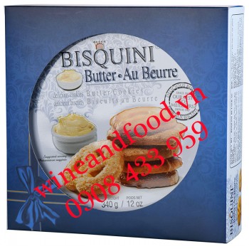 Bánh quy bơ Bisquini Đan Mạch hộp thiếc 340g