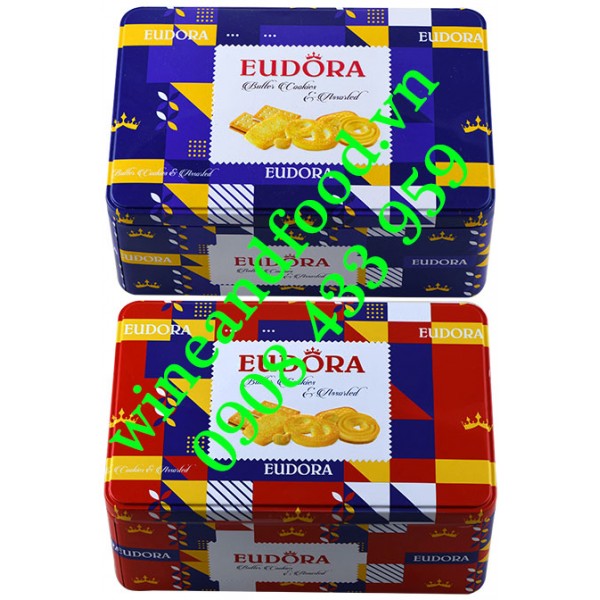 Bánh quy bơ Eudora hộp thiếc 306g