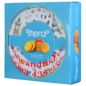 Bánh quy Deluxe Biscuits Merry hộp thiếc 333g