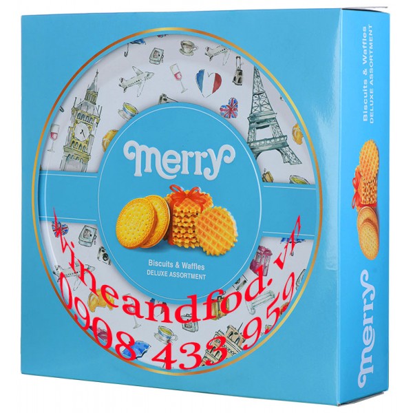 Bánh quy Deluxe Biscuits Merry hộp thiếc 333g