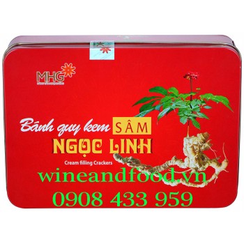 Bánh quy kem sâm Ngọc Linh MHG hộp thiếc 200g