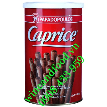 Bánh ống quế Caprice Papadopoulos kem socola Hạt Dẻ 250g