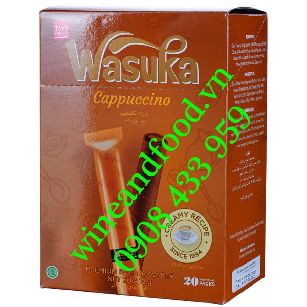 Bánh ống quế Wasuka Cappuccino 240g