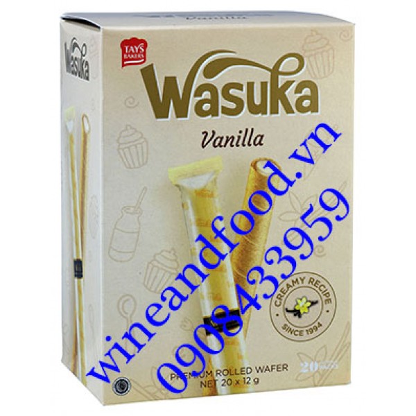 Bánh ống quế Wasuka Vanilla 240g