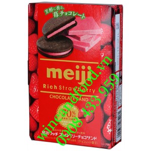 Bánh quy socola đắng vị Dâu Rich Strawberry Meiji 70% 32g