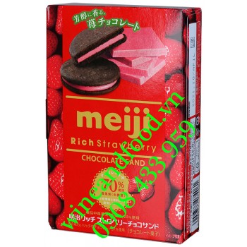 Bánh quy socola đắng vị Dâu Rich Strawberry Meiji 70% 32g