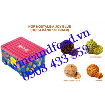 Bánh trung thu Nostalgia Joy Blue Casa Hana hộp 4 bánh