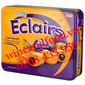 Kẹo Eclairs Toffix Caramel kem socola hạt dẻ 600g