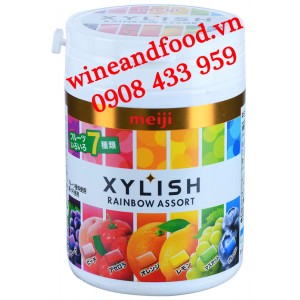 Kẹo cao su chewing gum Rainbow Assort Xylish Meiji 117g