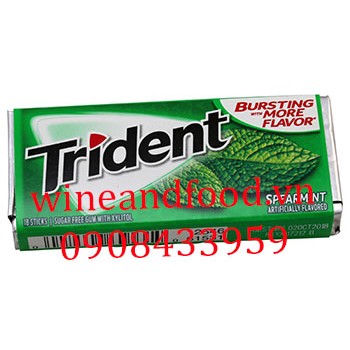 Kẹo cao su chewing gum Trident bạc hà không đường 18 thanh