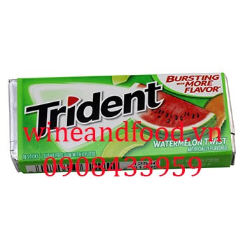Kẹo cao su chewing gum Trident dưa hấu không đường 18 thanh