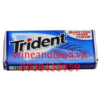 Kẹo cao su chewing gum Trident Original không đường 18 thanh