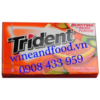 Kẹo cao su Chewing gum Trident Tropical Twist 14 thanh không đường