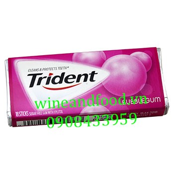 Kẹo cao su Trident hồng Bubblegum 18 thanh