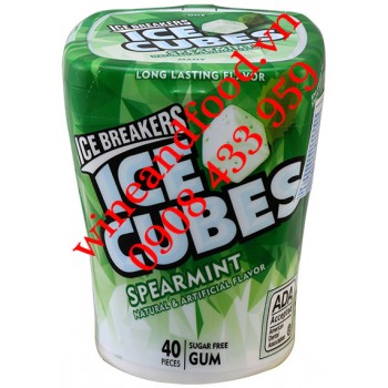 Kẹo Sing Gum Ice Cube Ice Breakers Spearmint hũ 40 viên không đường