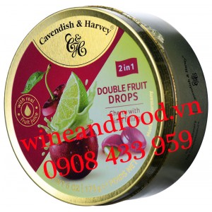 Kẹo Cavendish & Harvey double fruit drops Cherry nhân Chanh 175g