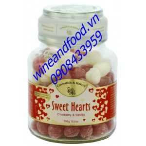 Kẹo trái cây cranberry vani Sweet Hearts 350g