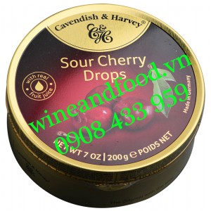 Kẹo trái cây Sour Cherry Drops Cavendish & Harvey 200g