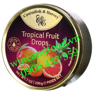 Kẹo Tropical Fruit Drops Cavendish & Harvey 200g