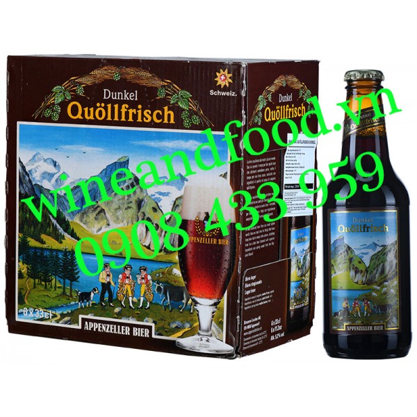 Bia đen Quollfrisch Dunkel Appenzeller 5.2% thùng 6 chai 33cl