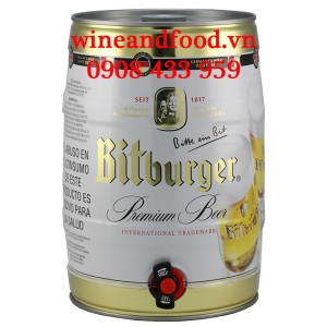 Bia Bitburger Premium Pils vàng mini keg Bom 5L