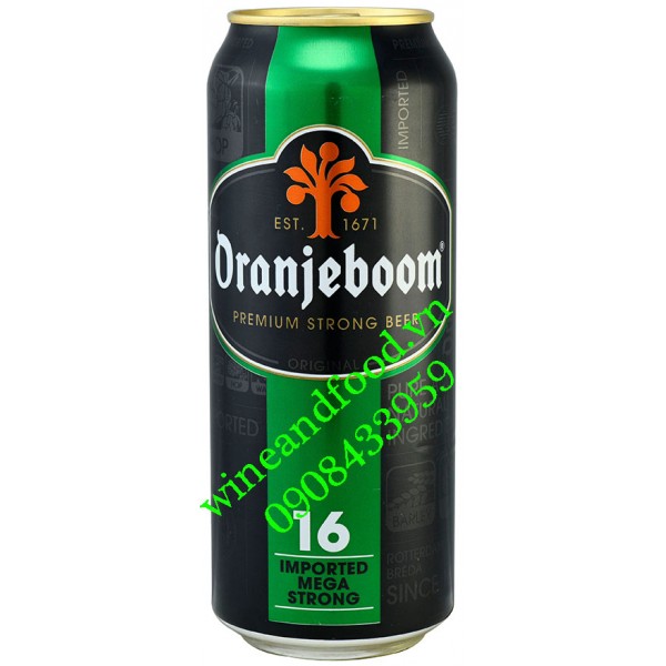 Bia Oranjeboom Mega Strong 16% lon 500ml