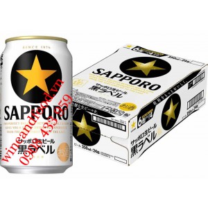 Bia Sapporo Lager nội địa Nhật lon 350ml