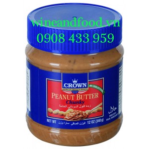 Bơ đậu phộng Crown chunky 340g