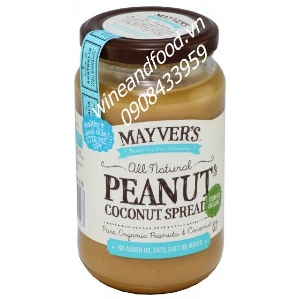 Bơ đậu phộng dừa Mayver's 375g