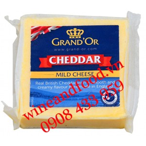 Phô mai Cheddar Grand'or trắng 200g