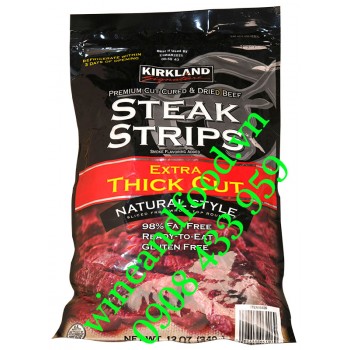 Khô Bò Steak Strips xông khói Kirkland 340g