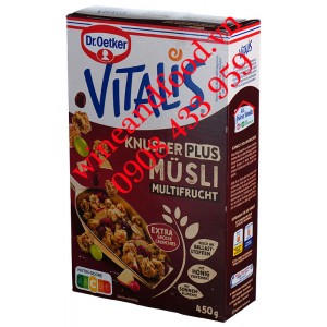 Ngũ cốc Vitalis Muesli Knuspermüsli Plus Dr.Oetker trái cây giòn 450g