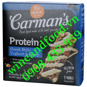 Thanh ngũ cốc Protein Yoghurt Berry Carman's 200g