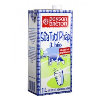 Sữa tươi Paysan Breton ít béo không đường 1 lít