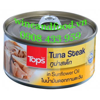 Bít tết cá ngừ Steak Tuna Tops đóng hộp 185g