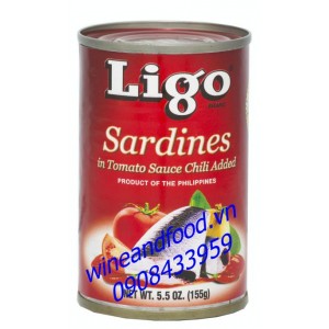 Cá mòi sốt cà chua ớt Ligo 155g