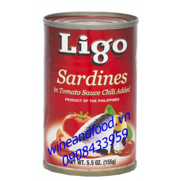 Cá mòi sốt cà chua ớt Ligo 155g