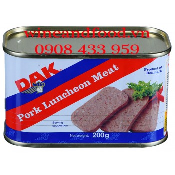 Pate thịt heo Pork Luncheon Meat DAK hộp 200g