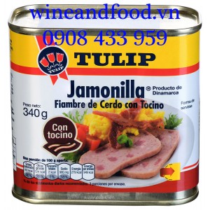 Thịt hộp Tulip pork luncheon meat with bacon 340g