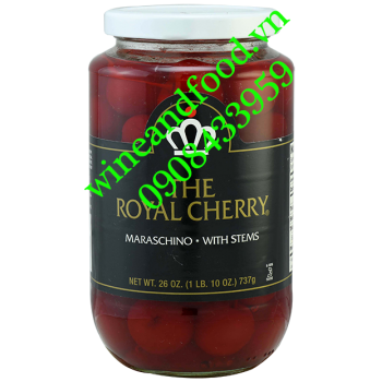 Trái Cherry Maraschino nguyên cuốn The Royal Cherry ngâm Siro bắp 737g