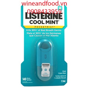 Xịt thơm miệng Listerine Cool Mint bạc hà 7.7ml