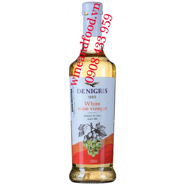 Giấm nho trắng De Nigris white wine vinegar 500ml
