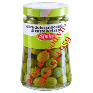 Trái Olive xanh tách hạt vị ngọt Castelelvetrano D'Amico hũ 700g