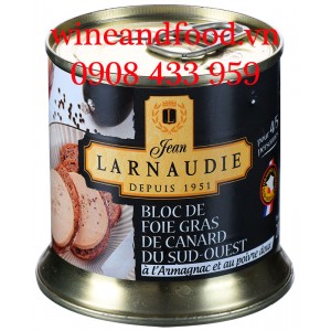 Pate gan ngỗng Bloc de Foie Gras rượu l'Armagnac hạt tiêu Larnaudie 200g